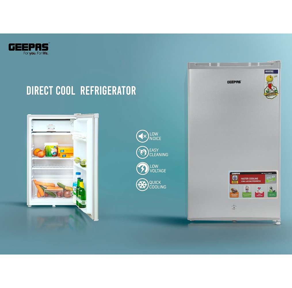 Geepas 110L Single Door Refrigerator Free Standing Durable Dual Refrigerator & Quick Cooling 3