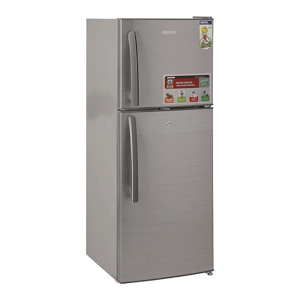 Geepas 200L Double Door Refrigerator Quick Cooling & Long-Lasting Freshness with Low Energy Consumption 1