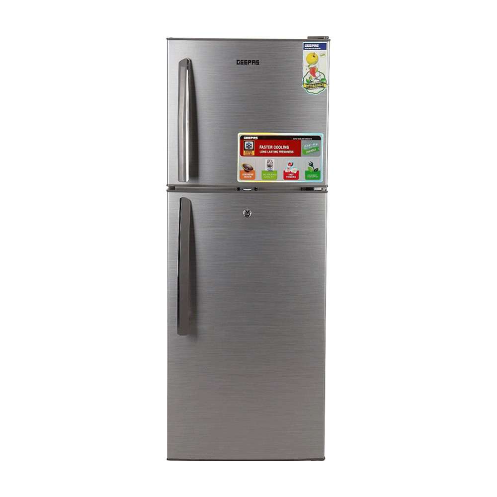 Geepas 200L Double Door Refrigerator Quick Cooling & Long-Lasting Freshness with Low Energy Consumption 0