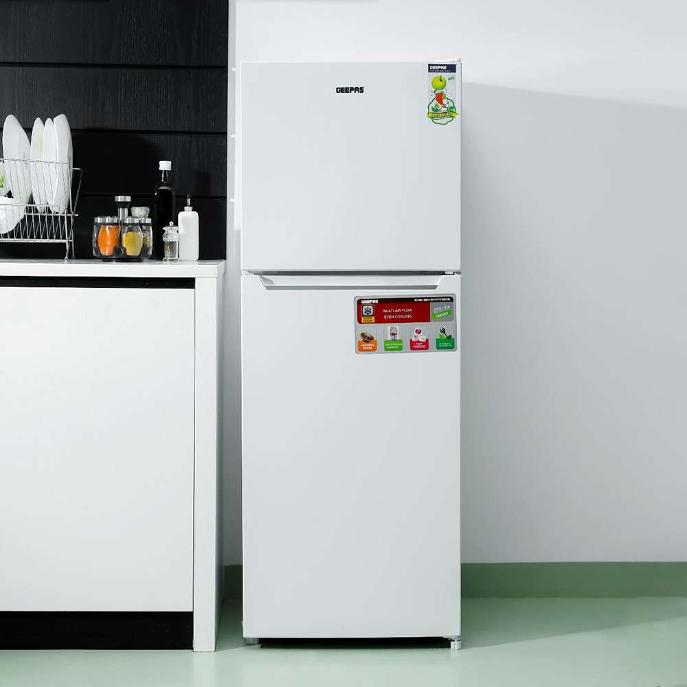 Geepas 270L Double Door Refrigerator Free Standing Durable Dual Refrigerator & Quick Cooling 1