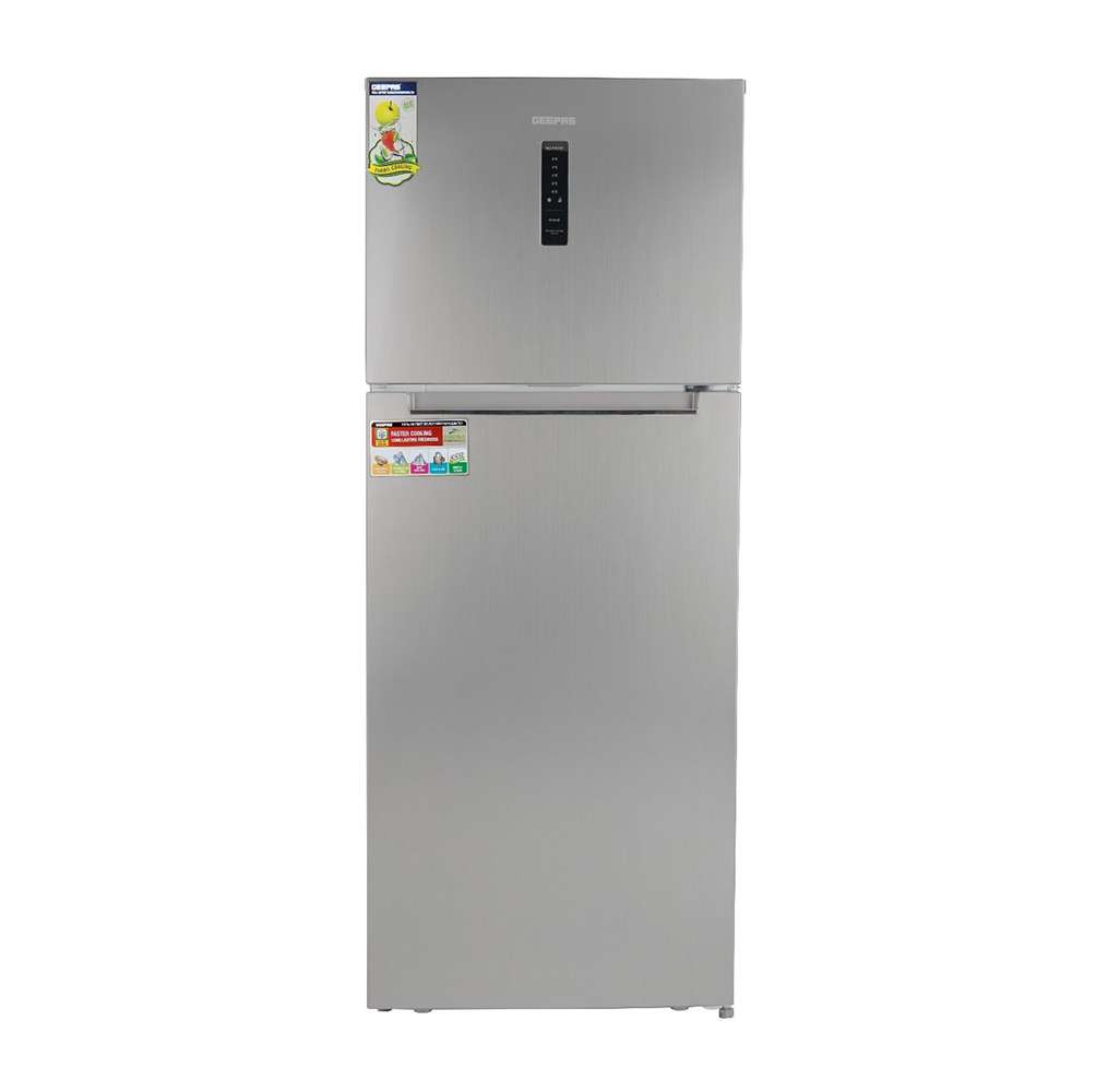 Geepas 500L Double Door Refrigerator Digital Temperature Control Quick Cooling & Long-Lasting Freshness 0