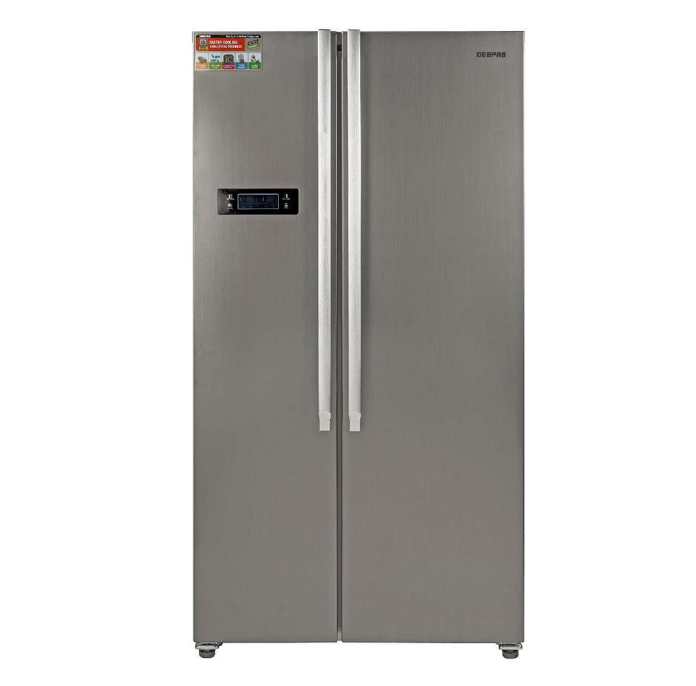 Geepas 650L Powerful Large No Frost Side by Side Refrigerator 0