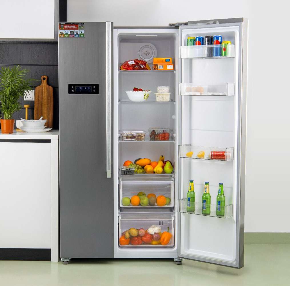 Geepas 650L Powerful Large No Frost Side by Side Refrigerator 1