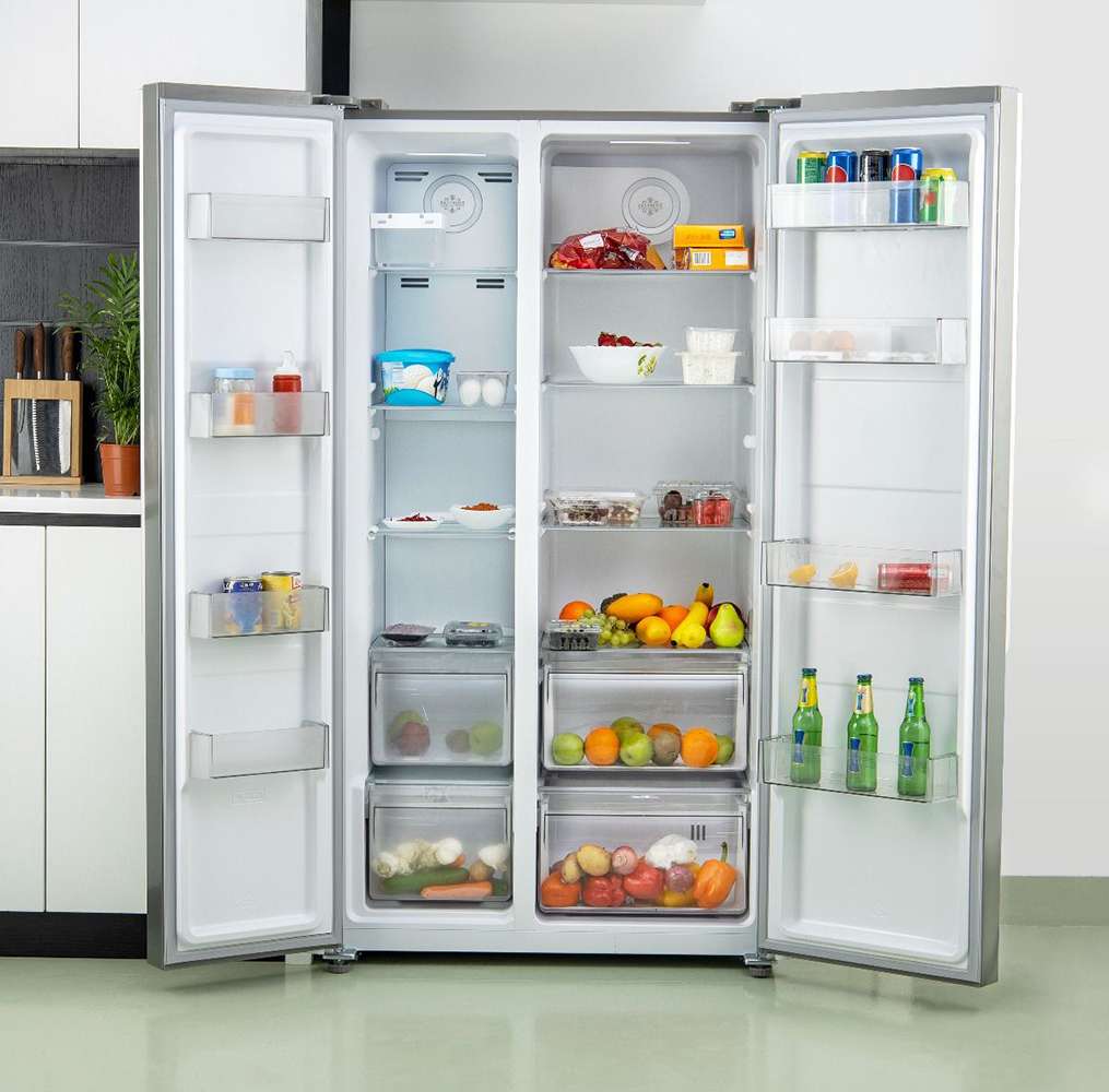 Geepas 650L Powerful Large No Frost Side by Side Refrigerator 3