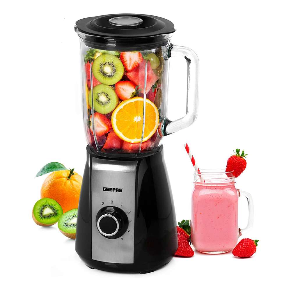 محضر الطعام السلس من جيباس بسعة (1.5L) بخمس سرعات و نظام (النبض) و شفرات من الستانلس ستيل وباستطاعة (600W) 0