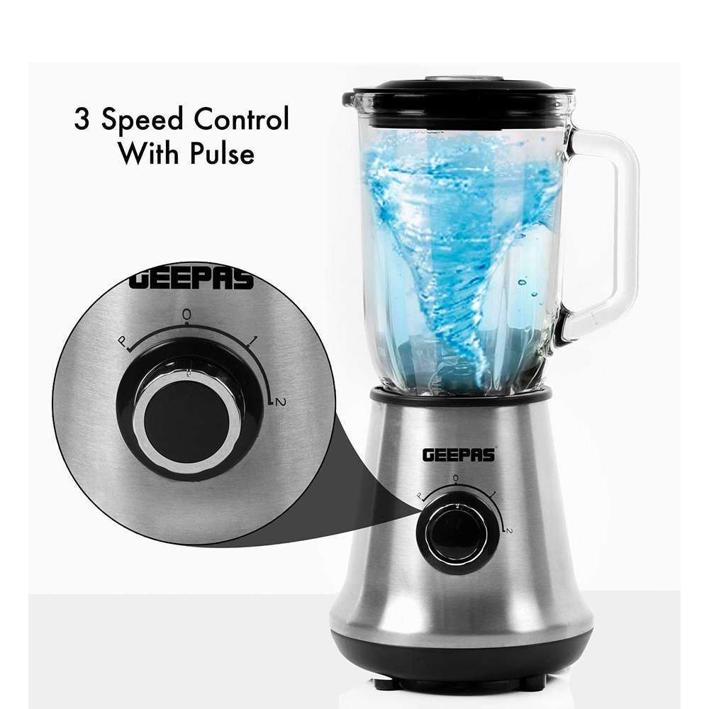 Geepas 1.5L Glass Jug Food Blender Smoothie Maker Multi Speed Control with Pulse & Motor Overheat Prevention 700W 1