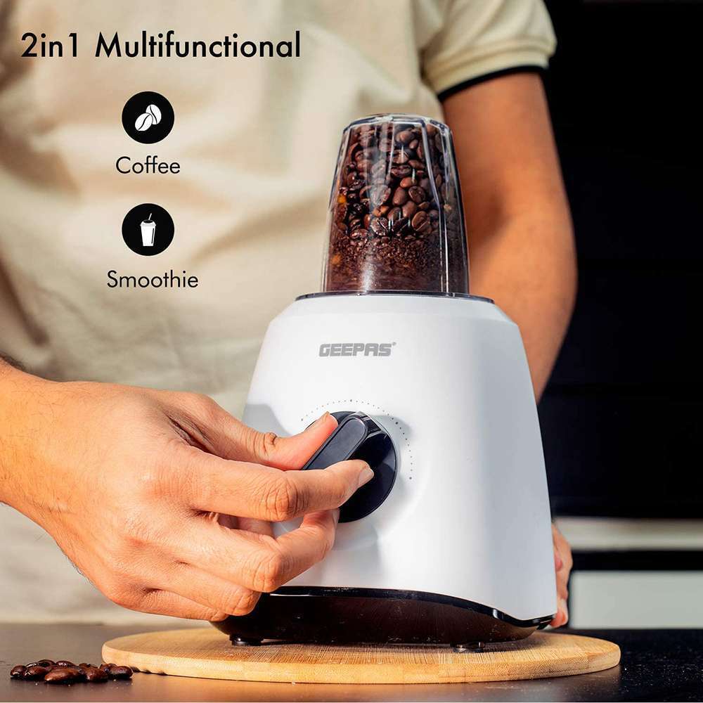 Geepas 1.5L 2 in 1 Multi-Functional Blender High-Class Brush Panel Design & 2 Speeds Pulse Function 500W 5