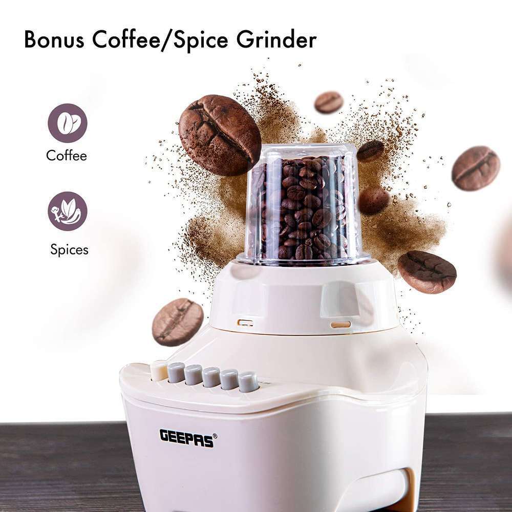 Geepas 1.5L 2 In 1 Blender - Double Stainless Steel Cutting Blades 4 Speed Control with Pulse & Overheat Proctection 250W 3