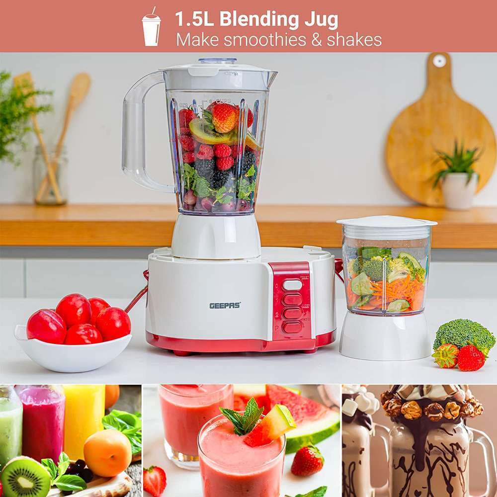 Geepas 4-In-1 Food Processor & Blender Juicer Dual Speed with Pulse Function 600W 5