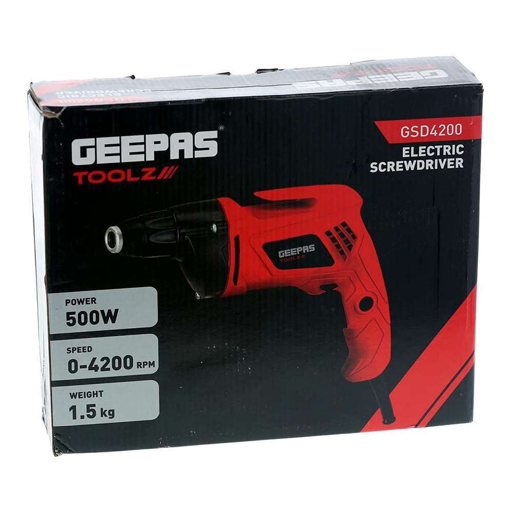 Geepas 500W Drywall Electric Screwdriver with Lock-On Switch 6