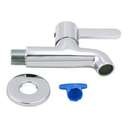 Geepas Wall Mounted Bib Tap, Brass Body and Chrome Finish, Suitable for Kitchen & Basins 1