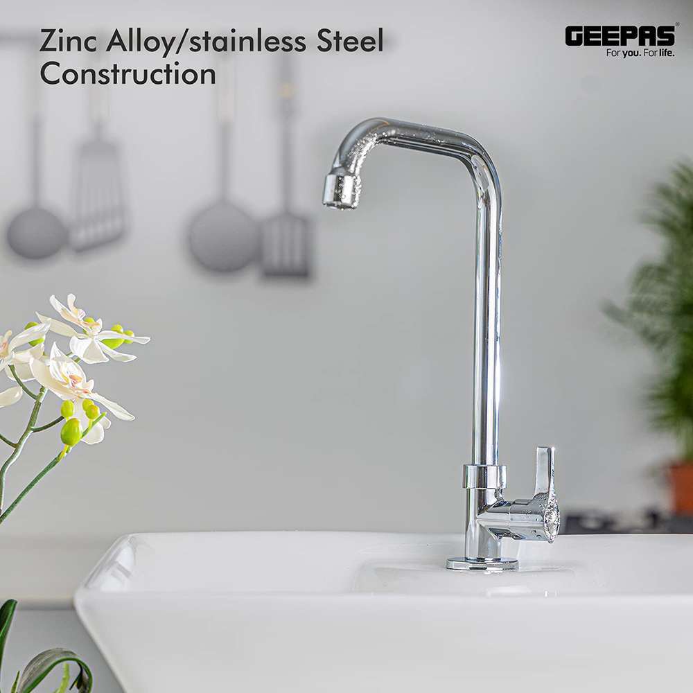 Geepas GSW61017 Single Lever Pillar Stainless Steel Kitchen Mixer Tap 2