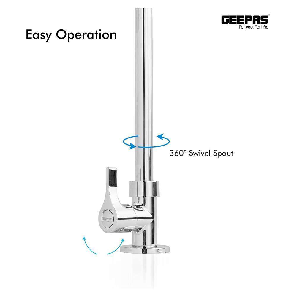 Geepas GSW61017 Single Lever Pillar Stainless Steel Kitchen Mixer Tap 4