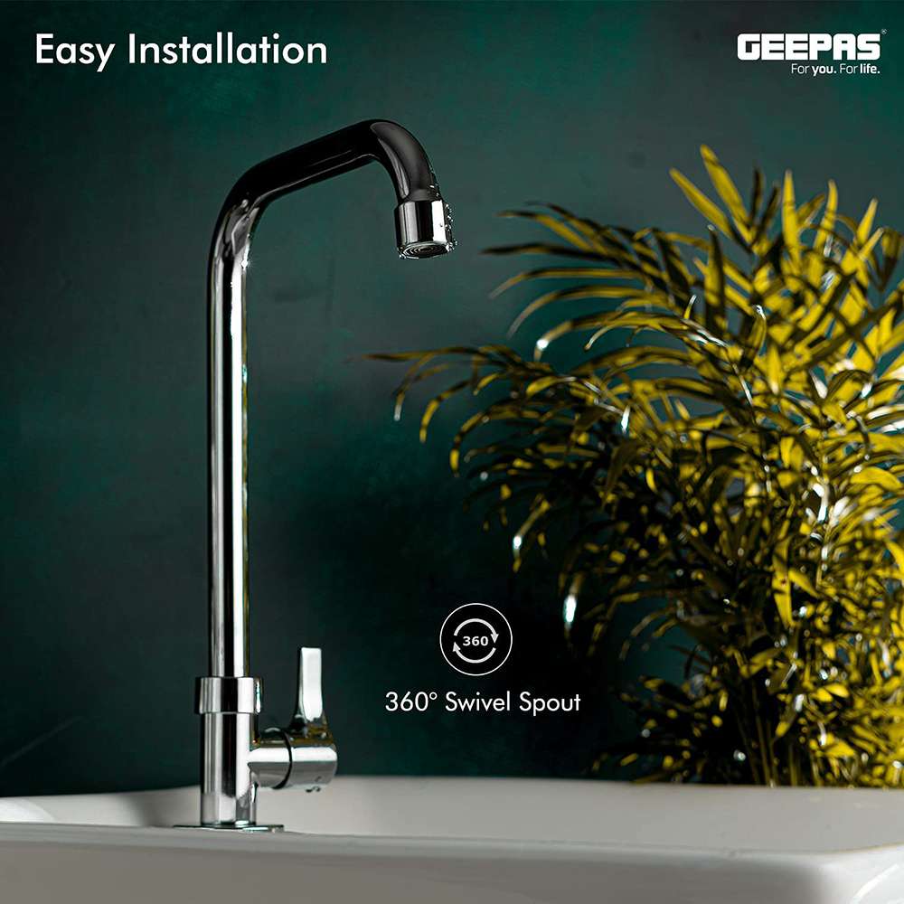 Geepas GSW61017 Single Lever Pillar Stainless Steel Kitchen Mixer Tap 5