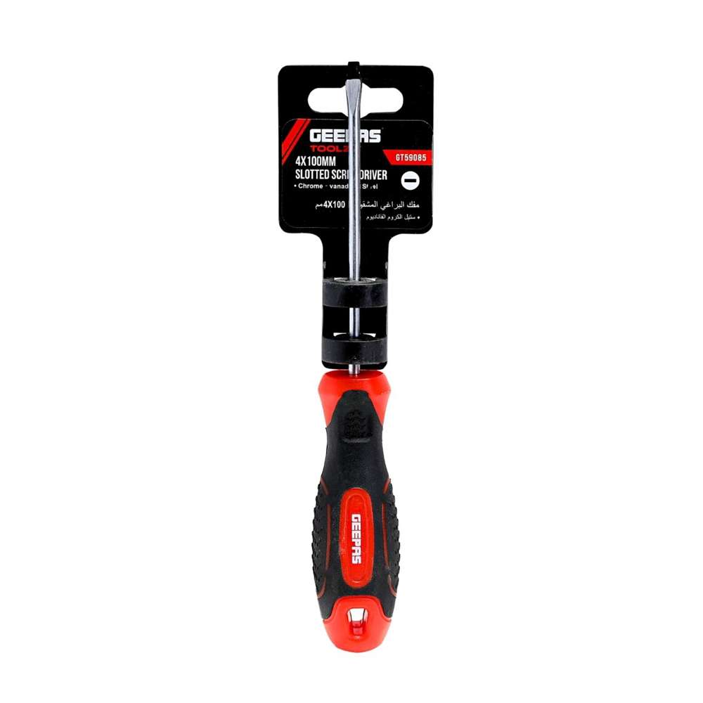Geepas GT59085 4 x 100mm Slotted Screwdriver 0