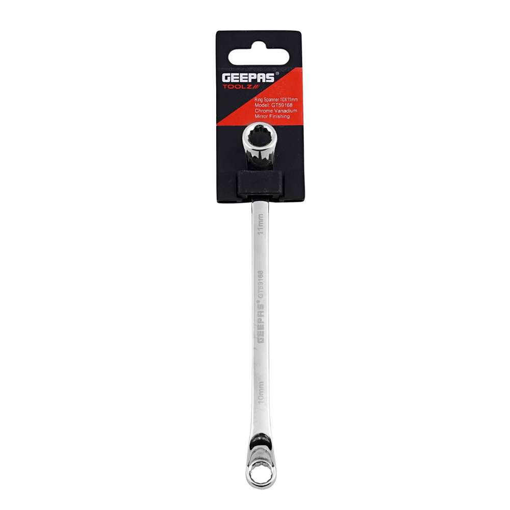 Geepas GT59168 10 x 11mm CrV Double Ring Spanner 0