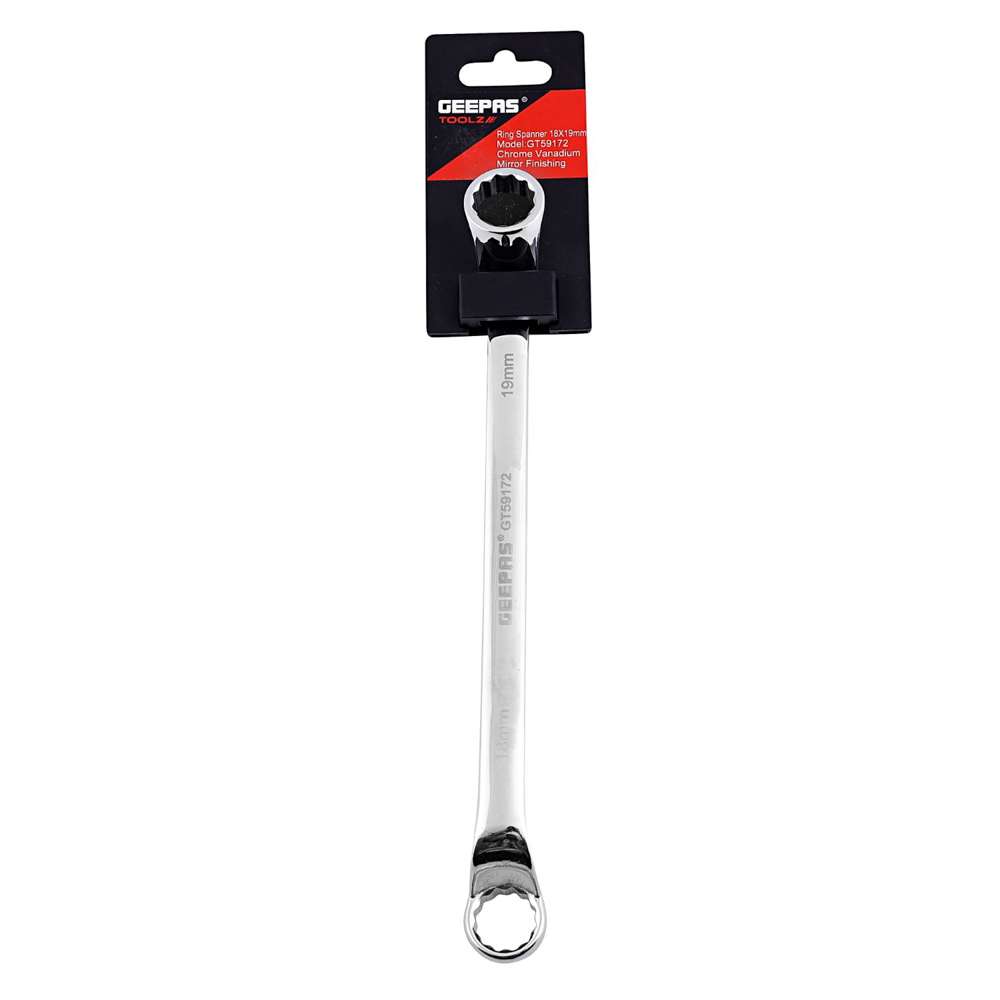 Geepas GT59172 18 x 19mm CrV Double Ring Spanner 1