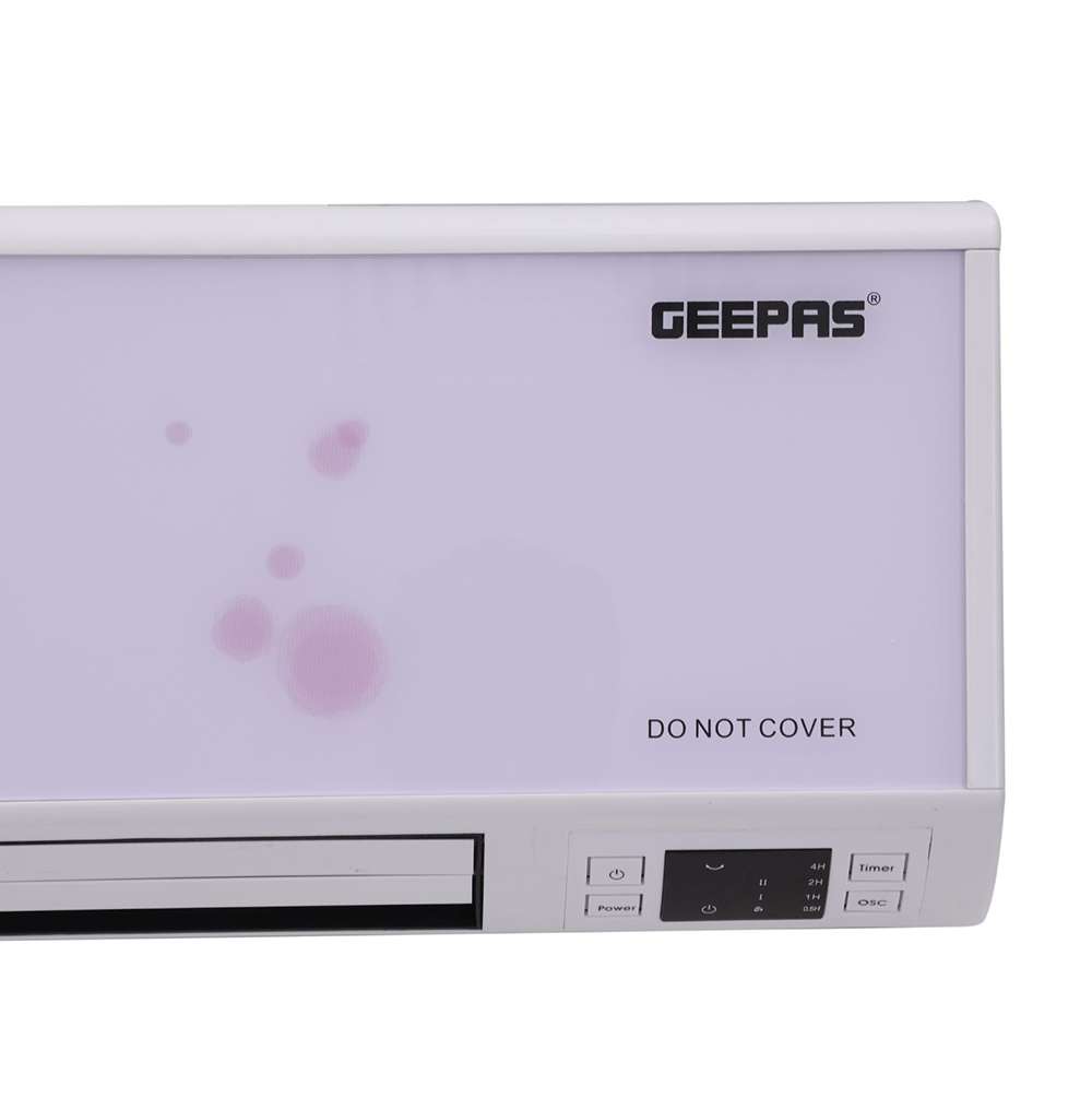 Geepas Wall Heater Adjustable Thermostat Dual Heat Settings 1500-2500W & Overheat Protection with Cooling Option 2