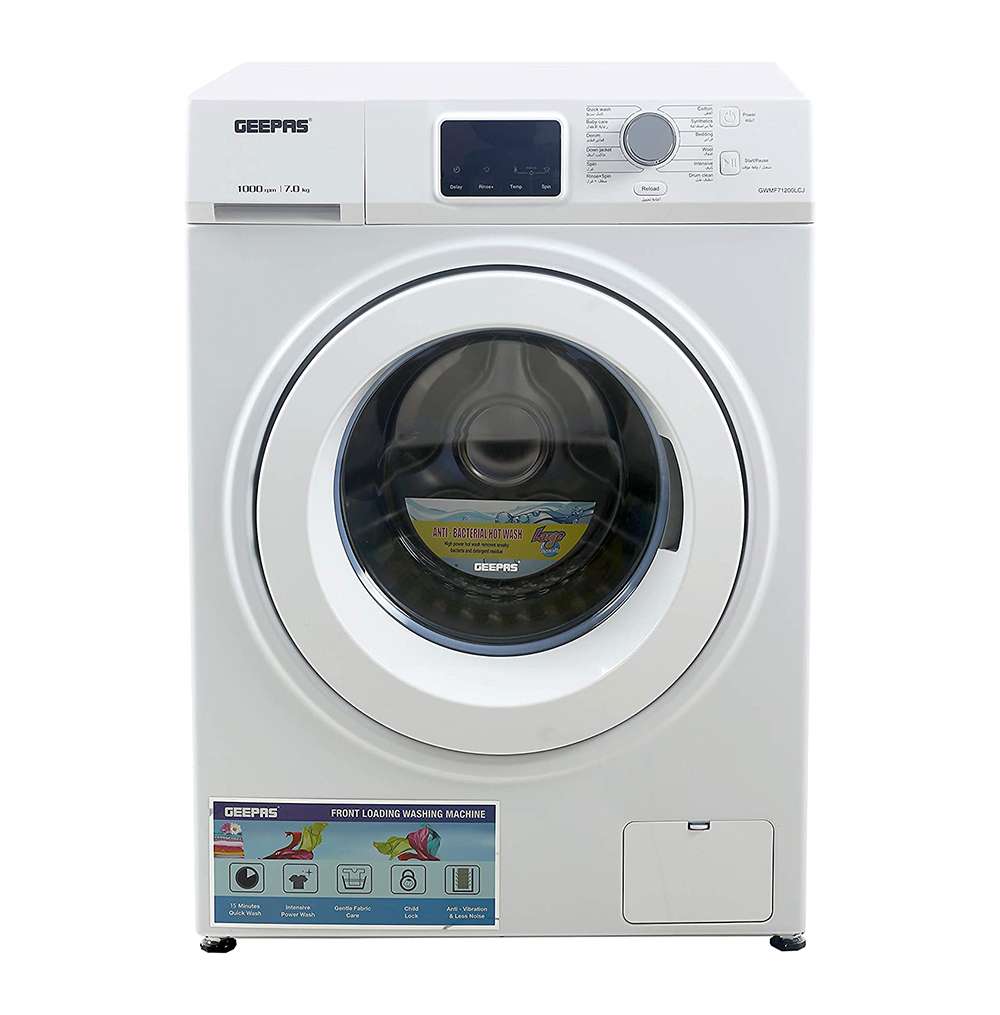 Geepas 7Kg Front Load Washing Machine Temperature Selection & Spin Speed Selection 0