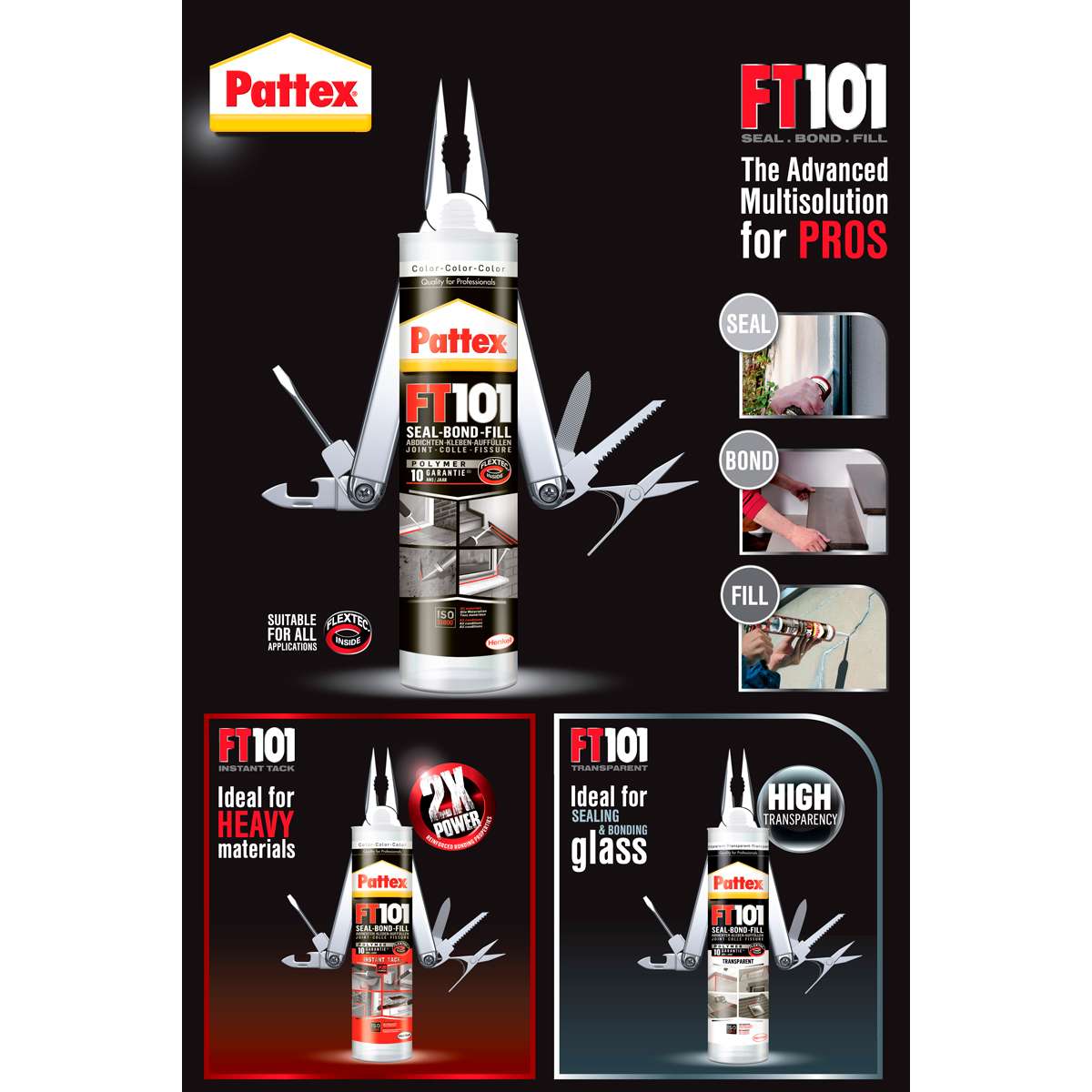 Henkel Pattex FT101 Silicone Sealant 280 ml Transparent/Cartridge 1