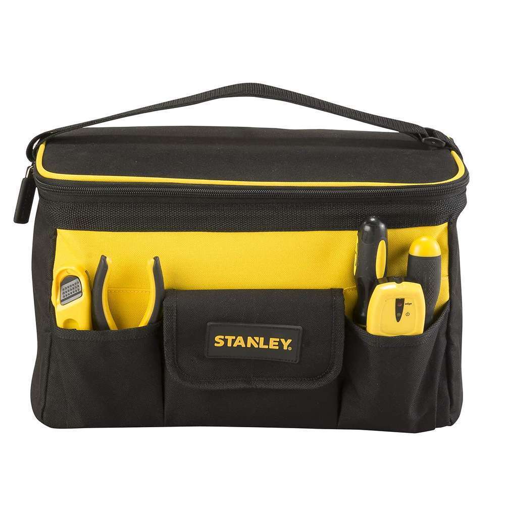 STANLEY FATMAX Open Mouth Rolling Rigid Tool Bag Trolley, Multi-Pockets  Storage Organiser, FMST1-80148, Black