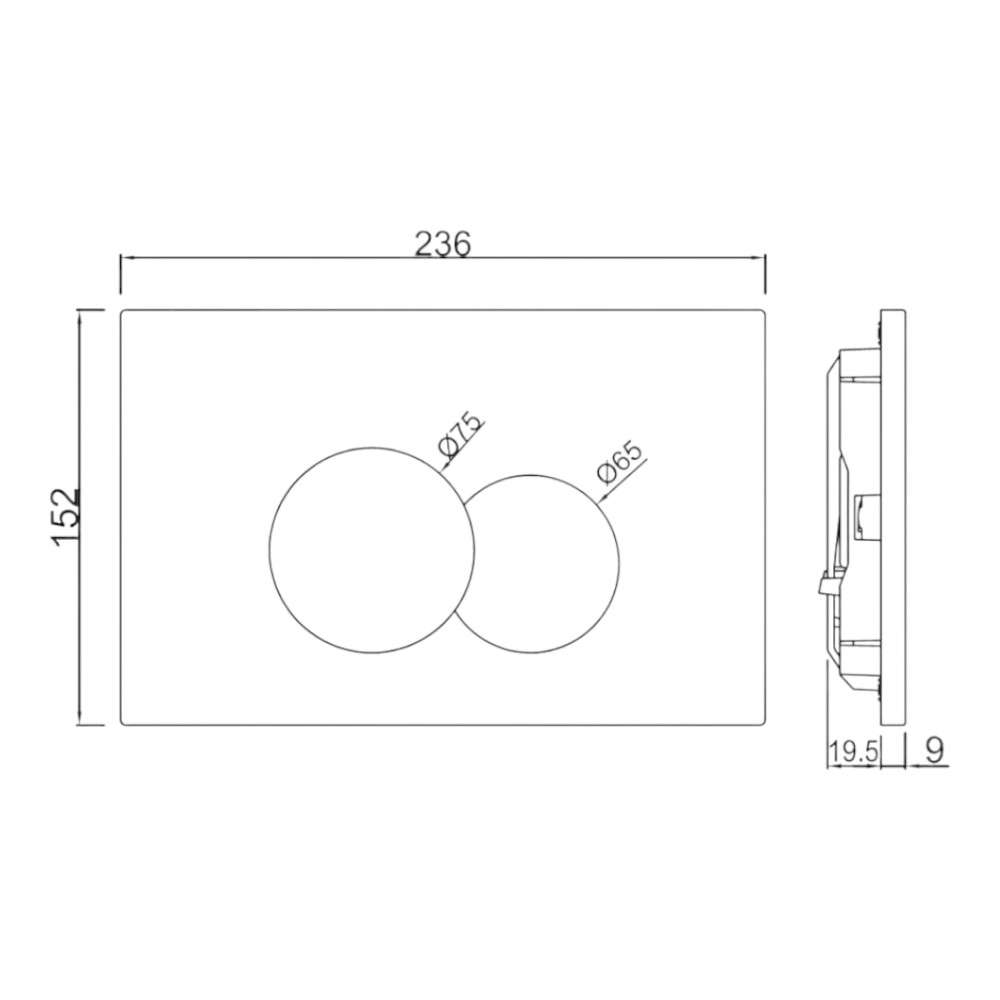 Jaquar (JCP-CHR-152415) Control Plate Opal - Chrome 1