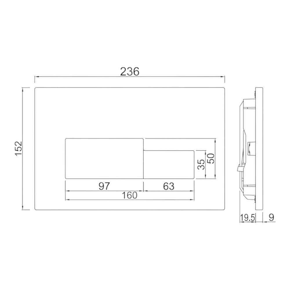 Jaquar (JCP-CHR-392415) Control Plate Aria - Chrome 1