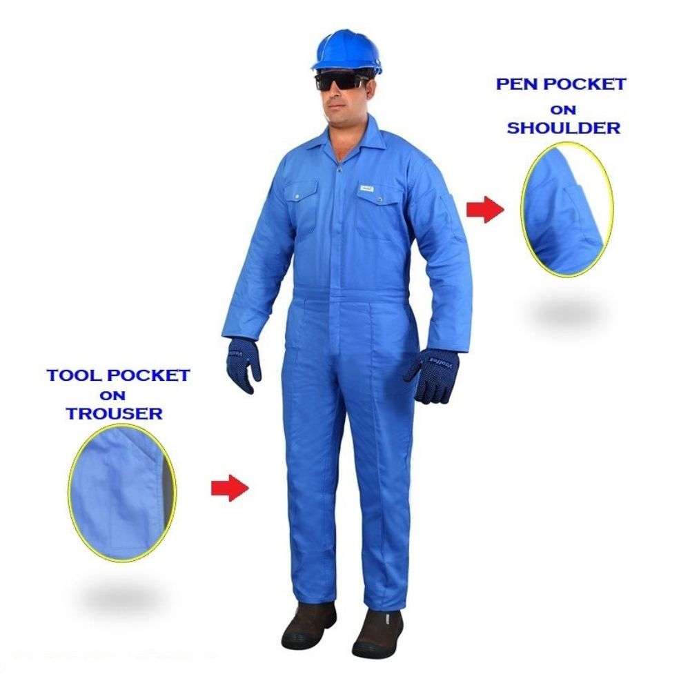 Vaultex JDN 200GSM Cotton Coverall, Petrol Blue 0