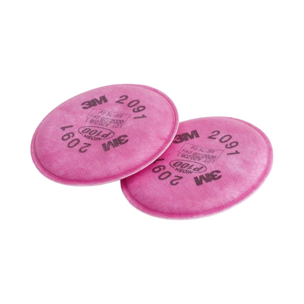 3M 2091 P100 Particulate Filter, Pink 3