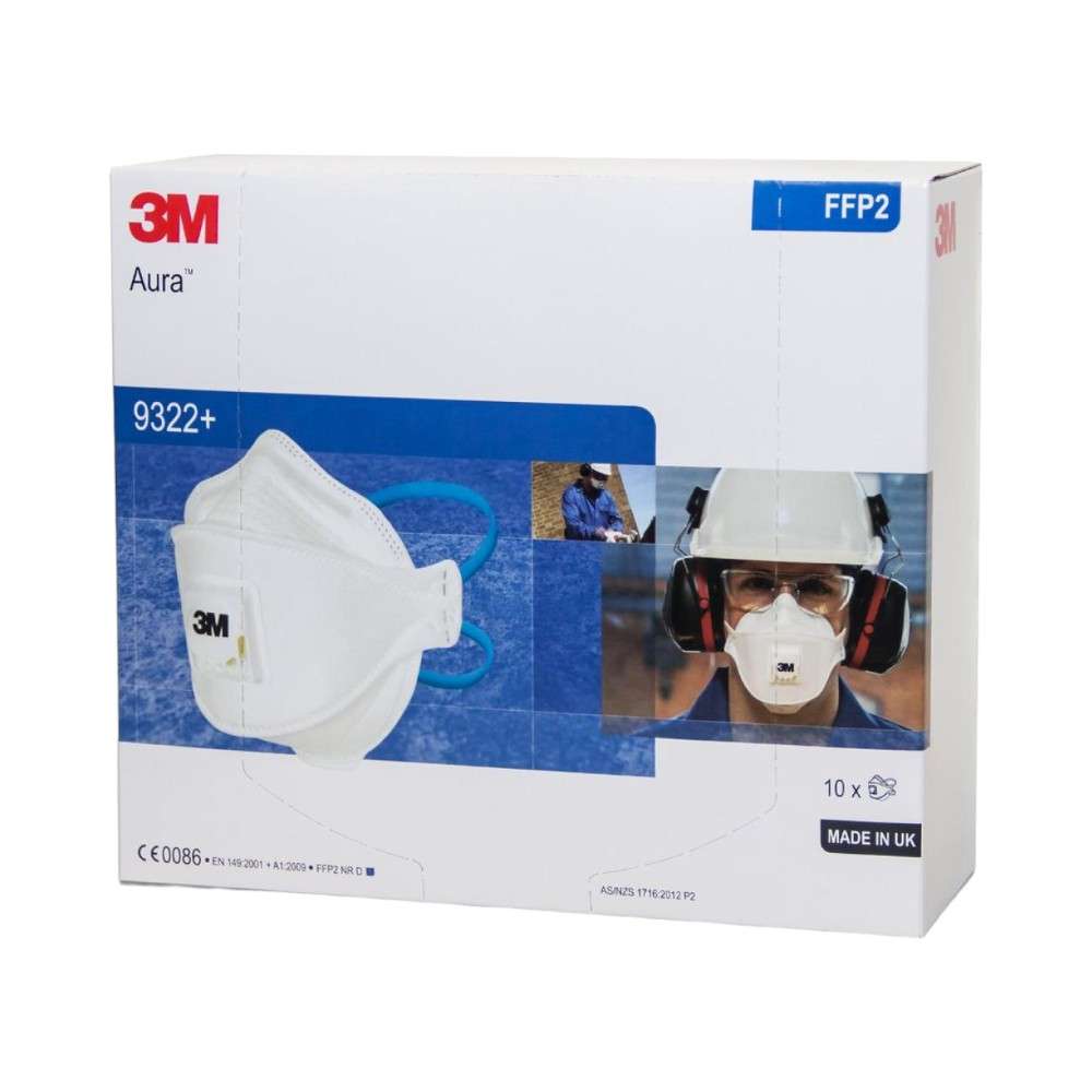 3M™ 9322+ Aura™ Hand Sanding and Power Tool Respirator , FFP2, 10Pcs/PK 4
