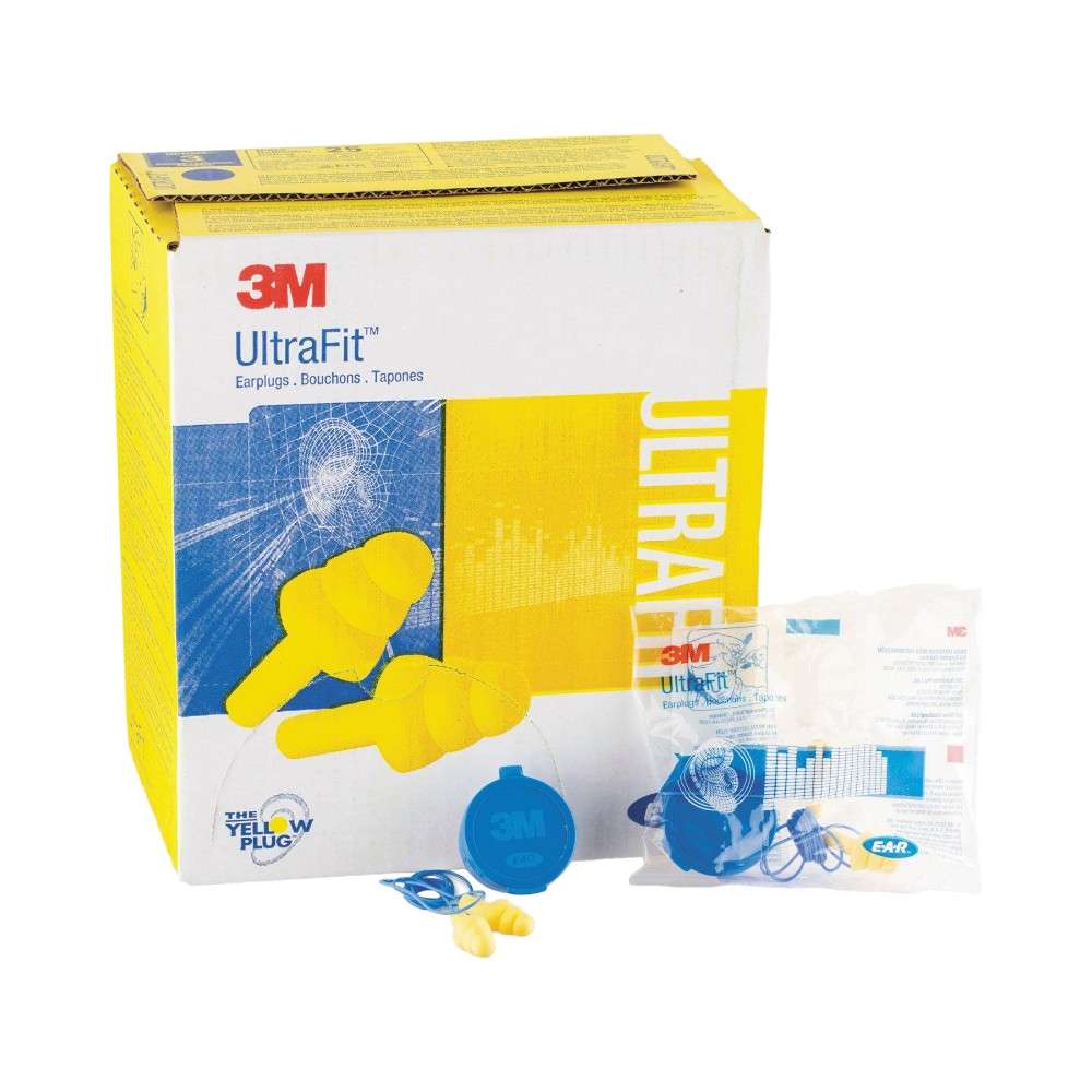3M™ 340-4002 E-A-R™ UltraFit Corded Earplugs, Blue/Yellow 50Pairs/box 4