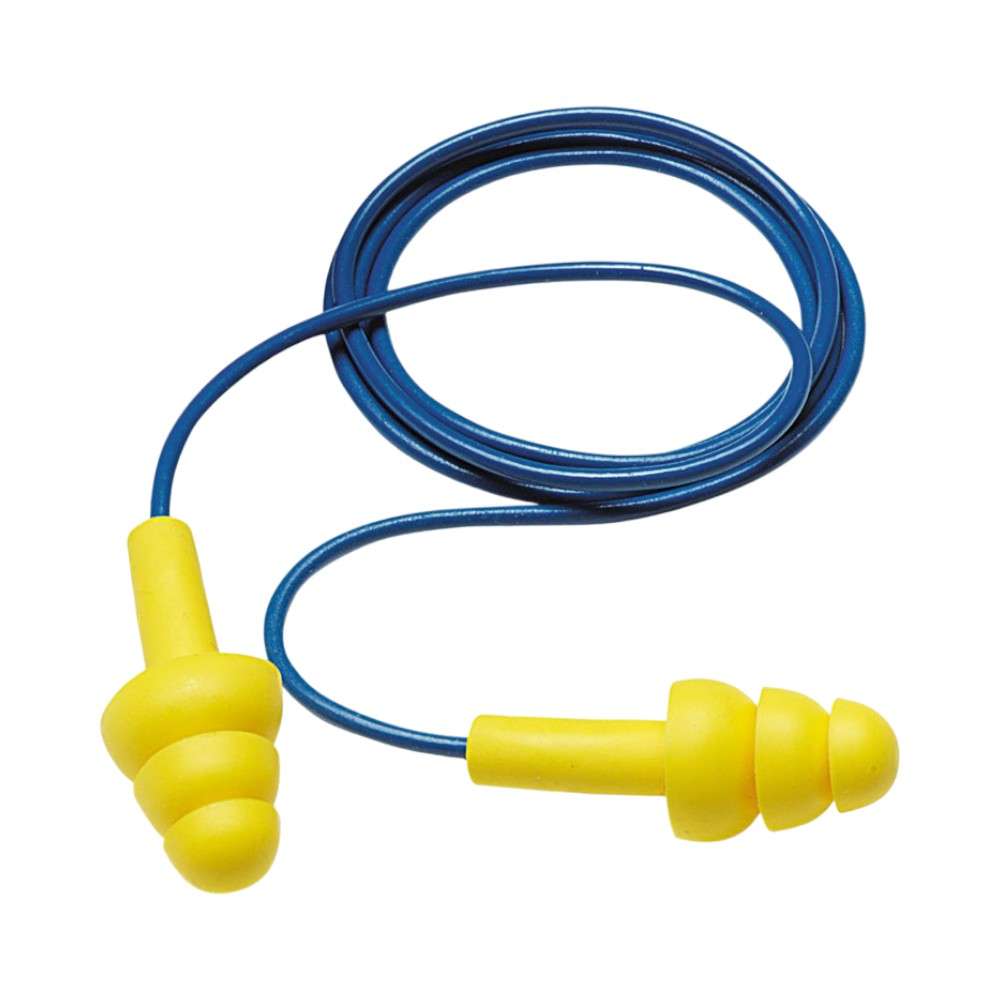 3M 340-4004 Ultrafit Corded Ear Plug, Yellow 100Pairs/Box 1