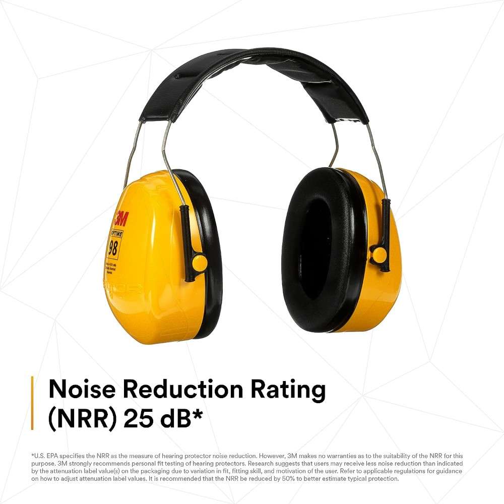 3M PELTOR Optime 98 H9A Earmuffs, Yellow 10