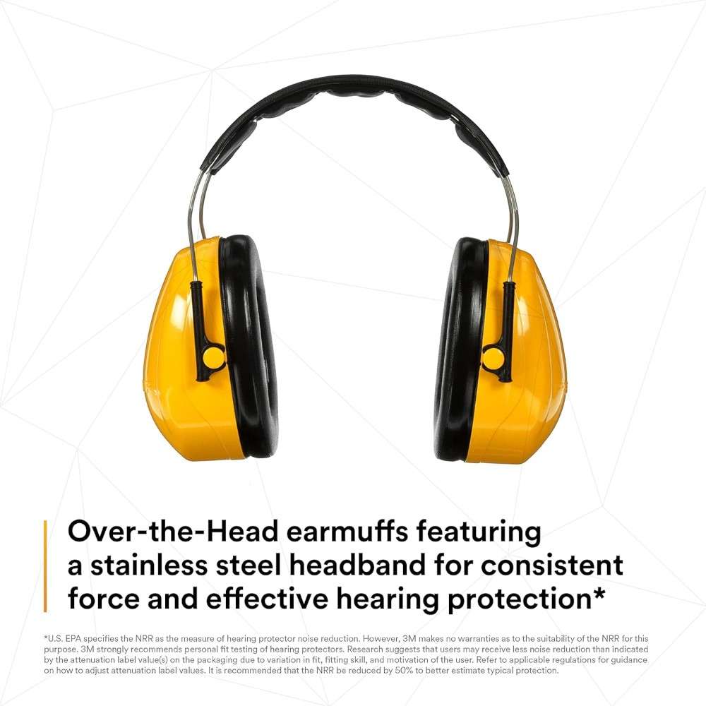 3M PELTOR Optime 98 H9A Earmuffs, Yellow 12