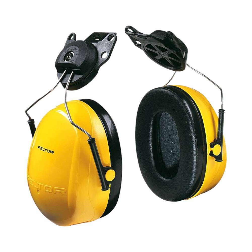 3M Peltor Optime 98 H9P3E Helmet Mounted Earmuffs, Yellow/Black 2