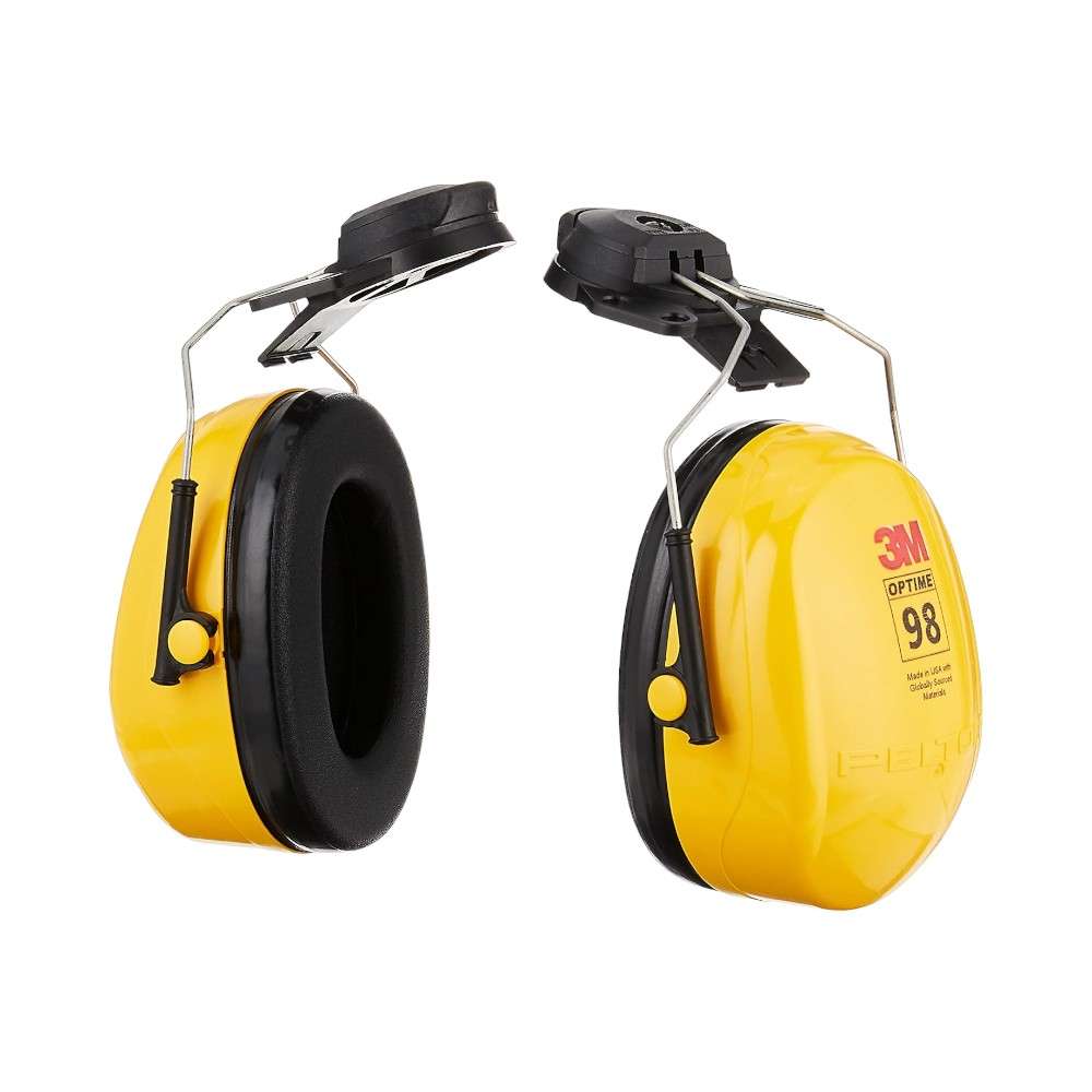 3M Peltor Optime 98 H9P3E Helmet Mounted Earmuffs, Yellow/Black 5