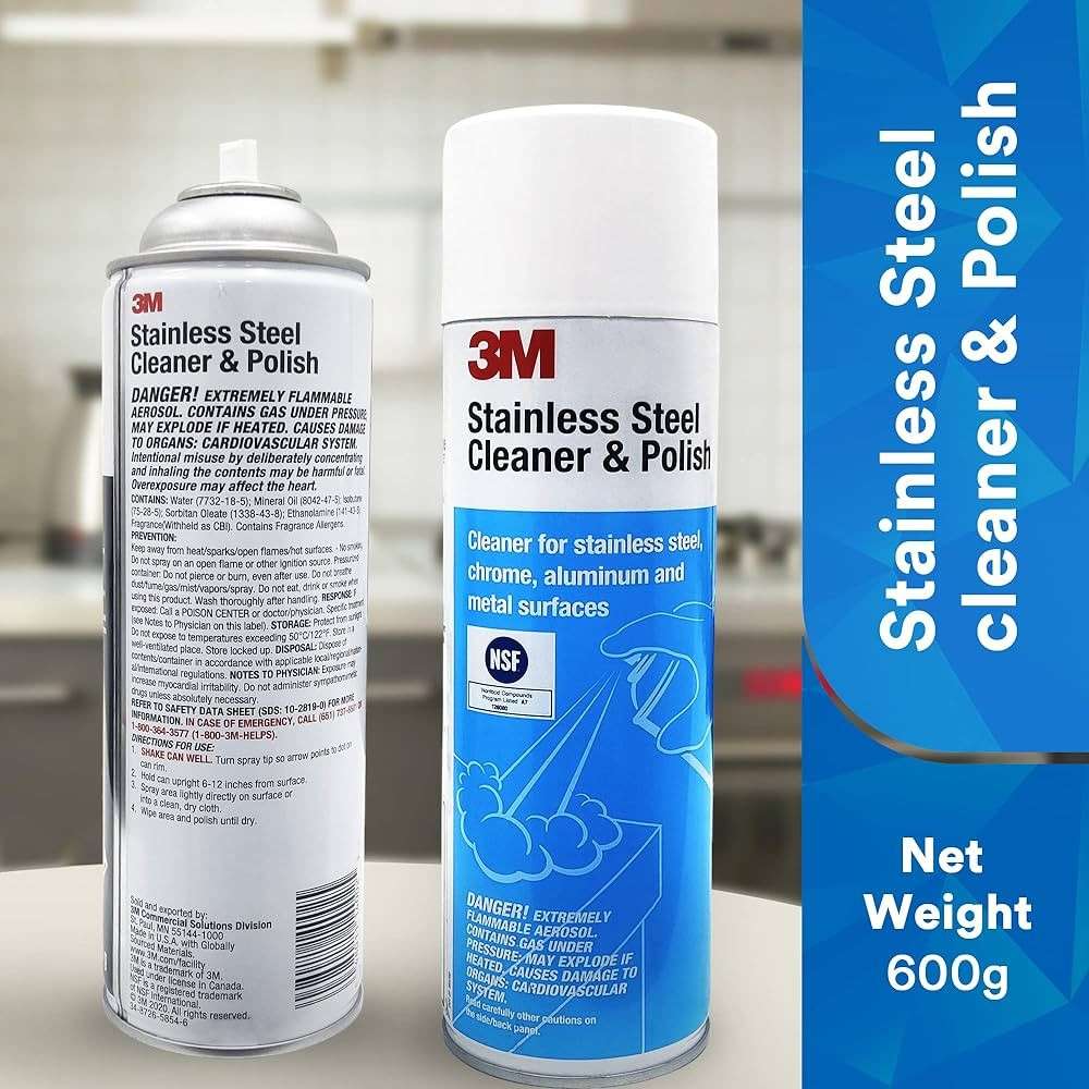 3M Stainless Steel Cleaner And Polish Silver 600ml 1