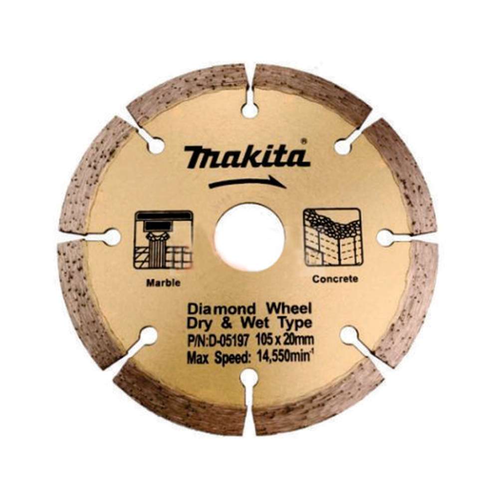 Makita D-05197 105mm x 20mm Diamond Wheel Dry & Wet Standard Range Blade 0