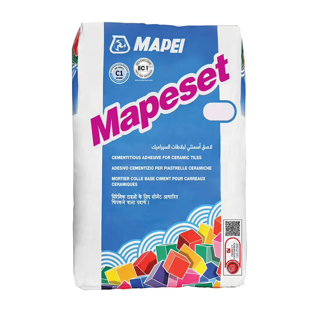 لاصق البلاط الإسمنتي ( Mapaset ) ممتاز الأداء من ( MAPEI ) - لون (Grey) - وزن (20Kg) 0