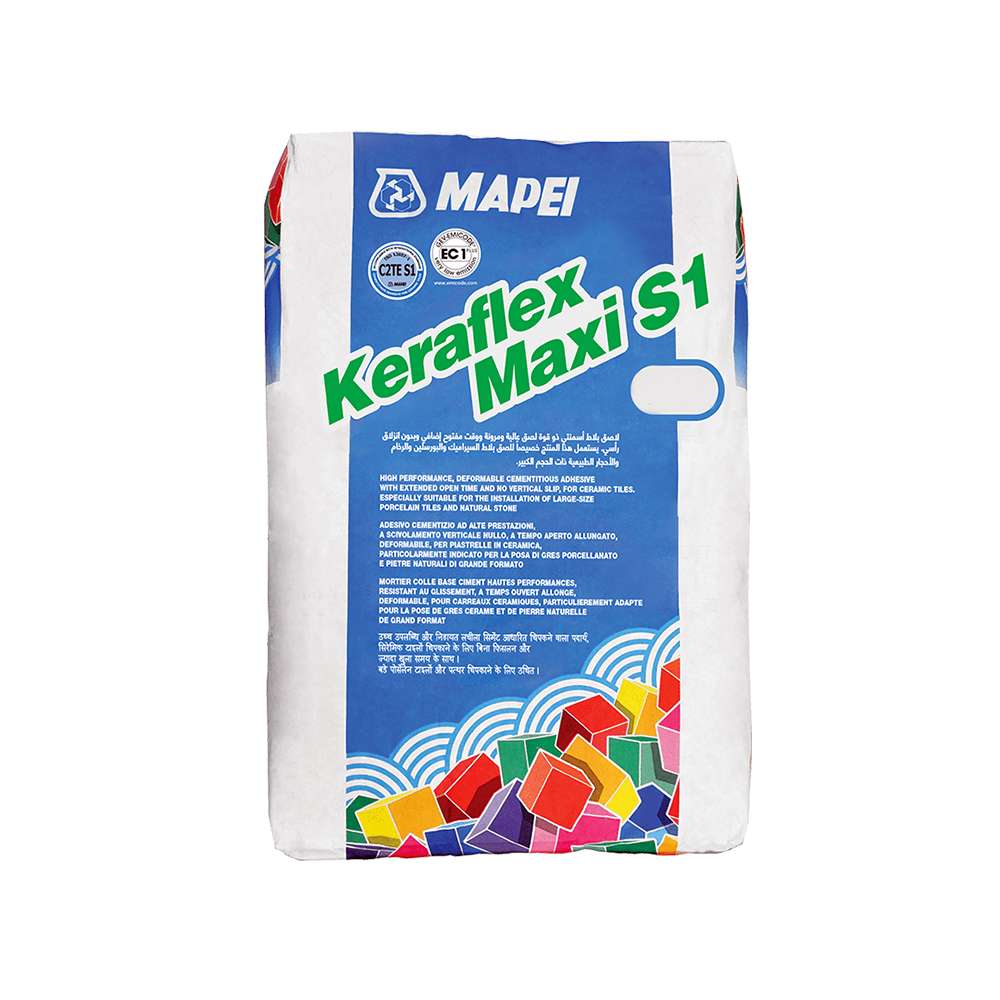 لاصق إسمنتي ماكسي ( Keraflex S1 ) ممتاز الأداء من ( MAPEI ) مرن  قابل للتشكيل لون (Grey) وزن (25Kg) 0