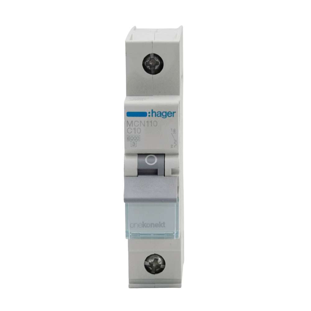 Hager 10A 1Pole 6Ka Miniature Circuit Breaker (MCB) 0