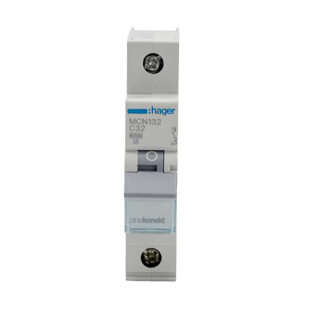 Hager 32A 1Pole 6Ka Miniature Circuit Breaker (MCB) 0