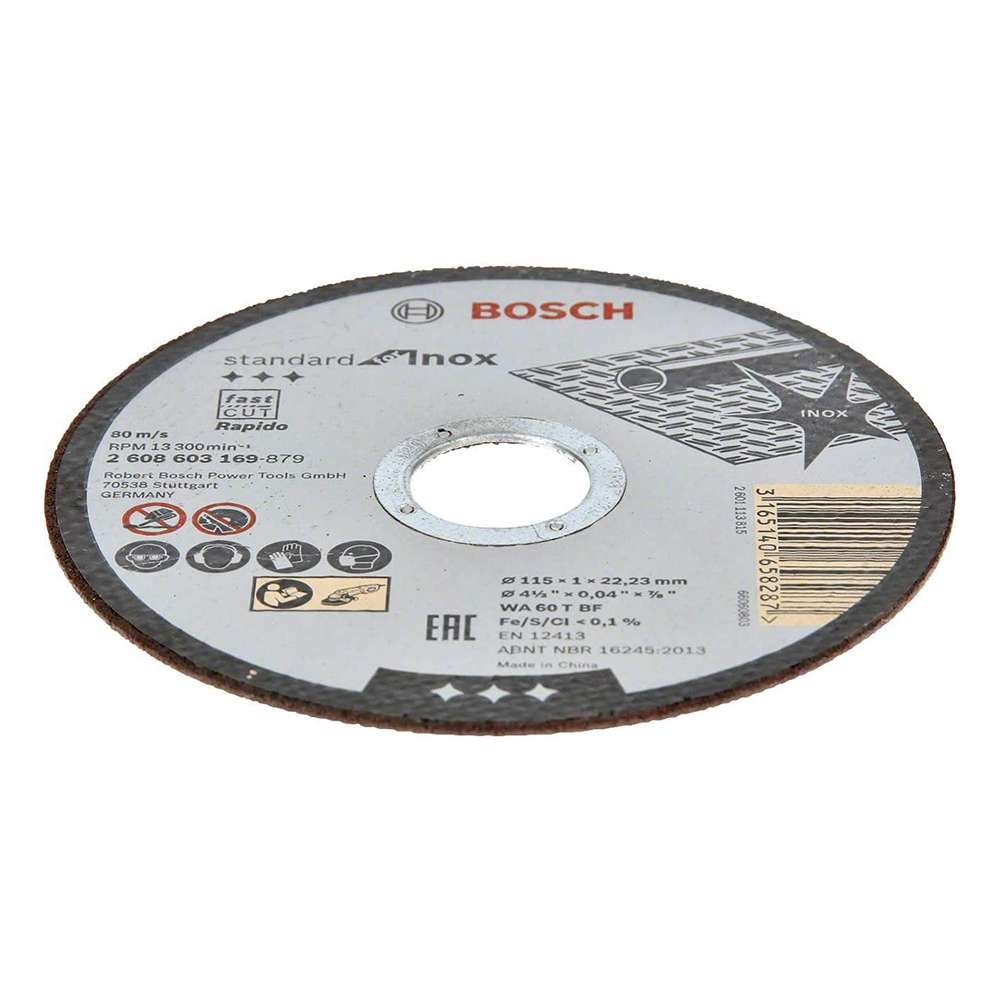 قرص القطع السريع بالحواف قليلة الثخانة من بوش (bosch) الخاص بالفولاذ قياس (115mm) موديل (2608603169) 1