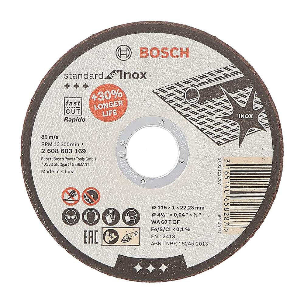 قرص القطع السريع بالحواف قليلة الثخانة من بوش (bosch) الخاص بالفولاذ قياس (115mm) موديل (2608603169) 0