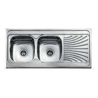 Milano Kitchen Sink BL-853 120x60cm Double Bowl Single Drainer Lay-On Stainless Steel