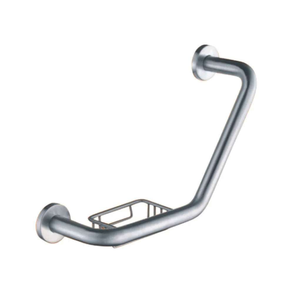 Milano Brass Grab Bar W/Soap Basket 0