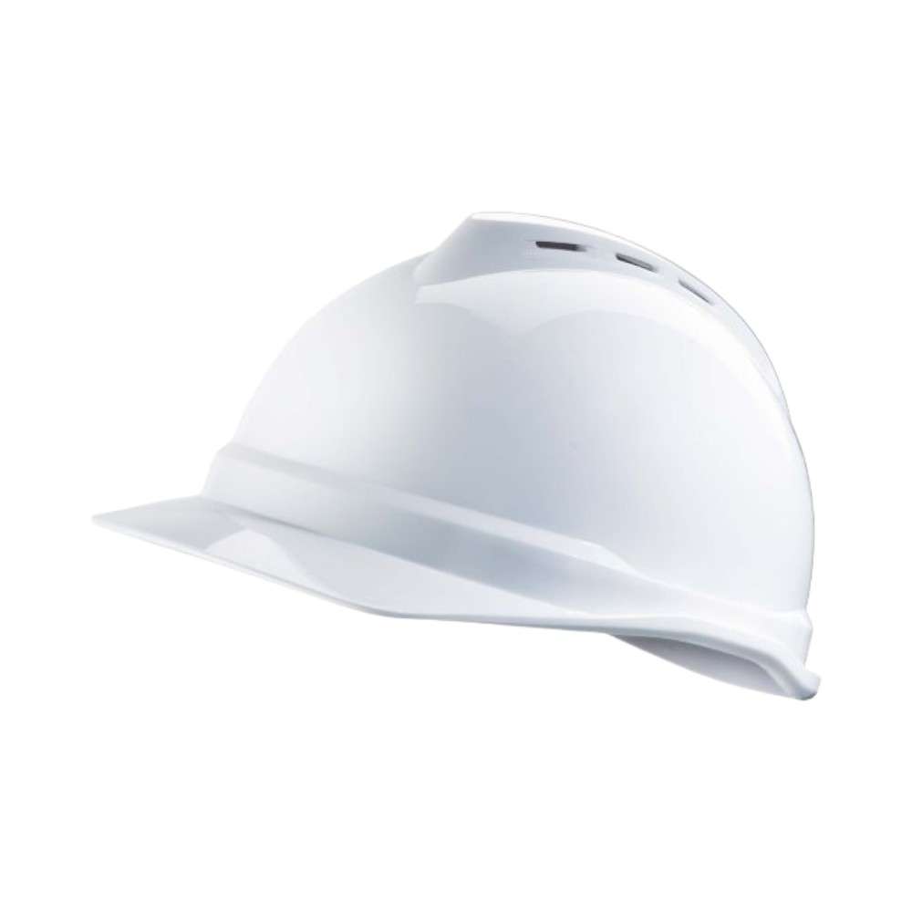 MSA V Gard-500 Ventilated Safety Helmet with Ratchet Suspension, White 0