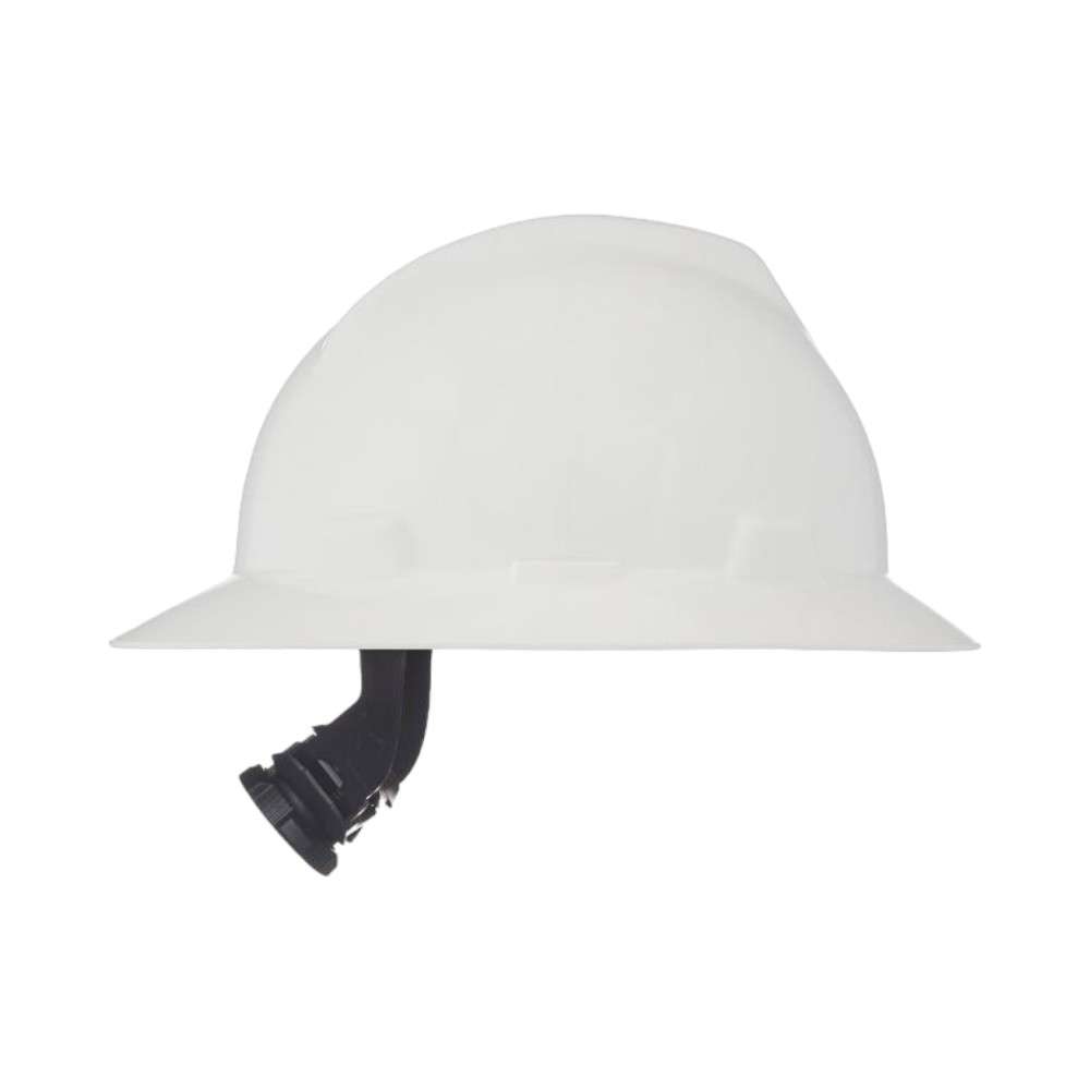 MSA V Gard Full Brim Safety helmet with Ratchet Suspension, White 0