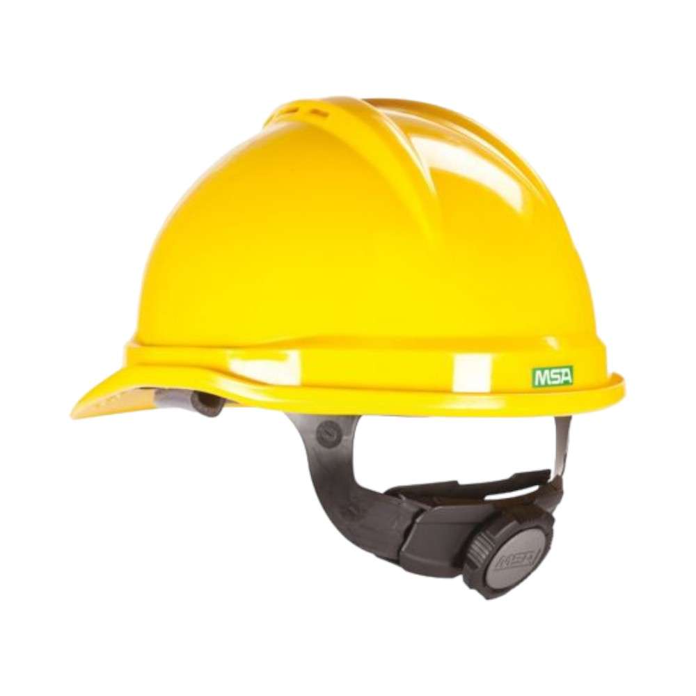 MSA V Gard-500 Ventilated Safety Helmet with Ratchet Suspension, Yellow
