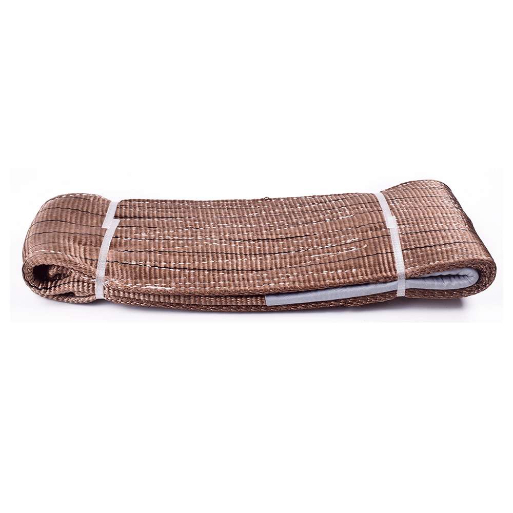 6 Meter Polyester Flat Woven Webbing Belt (Sling's) 6 Ton Capacity - Brown 1